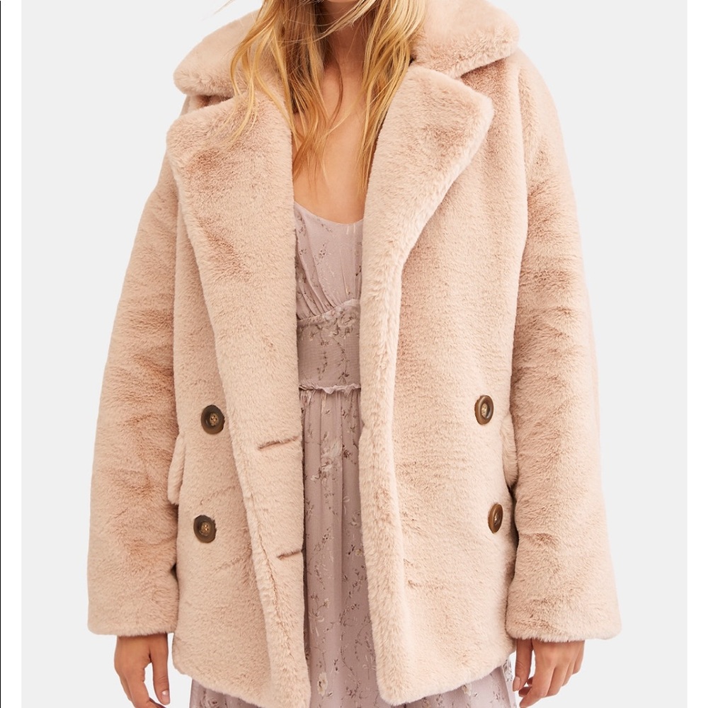 Kate faux fur double breasted jacket